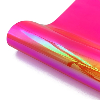 Waterproof Permanent Holographic Self-Adhesive Opal Vinyl Roll for Craft Cutter Machine, Office & Home & Car & Party  DIY Decorating Craft, Rectangle, Deep Pink, 30x25x0.028cm