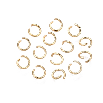 304 Stainless Steel Open Jump Rings, Round, Golden, 5x0.7mm, Inner Diameter: 3.5mm, 21 Gauge, About 350pcs/bag