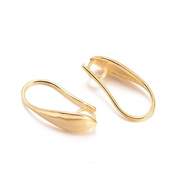 Brass Earring Hooks, with Horizontal Loop, Golden, 18x5.5x10.5mm, Hole: 3.5mm, 18 Gauge, Pin: 1mm