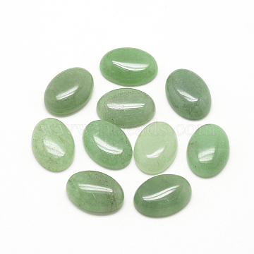 Natural Green Aventurine Cabochons, Oval, 14x10x4~5mm(X-G-R415-14x10-43)