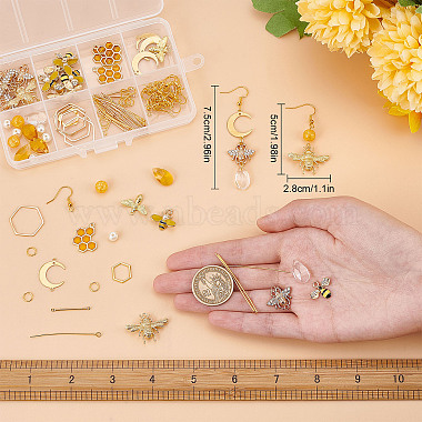 DIY Bee Dangle Earring Making Kit(DIY-SC0020-43)-3