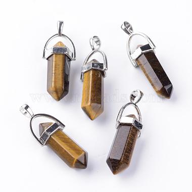 Natural Tiger Eye Double Terminated Pointed Pendants(G-S240-11)-2