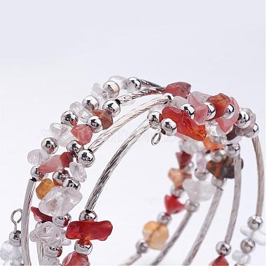 Five Loops Wrap Carnelian(Dyed) Beads Bracelets(BJEW-JB02589-02)-2