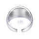 304 Stainless Steel Smiling Face Open Cuff Ring(RJEW-T023-90P)-2