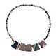 Round & Trapezoid Natural Gemstone Beaded Necklaces(NJEW-F103-13A)-1