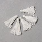 Cotton Tassel Decorations, Pendant Decorations, White, 30mm(X-OCOR-Q024-19)