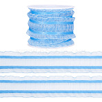 Polyester Lace Ribbon, Ruffled Lace Ribbon, for Gift Decoration, with 1Pc Plastic Spools, Deep Sky Blue, 1 inch(25mm), about 5 Yards(4.57m)(OCOR-TA0004-04A)