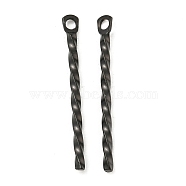 Ion Plating(IP) 304 Stainless Steel Pendants, Black, 20x2x1.2mm,Hole:1mm(STAS-Q323-03C-B)