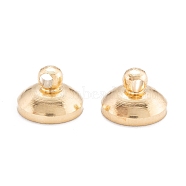 Brass Bead Cap Pendant Bails, for Globe Glass Bubble Cover Pendants, Long-Lasting Plated, Real 24K Gold Plated, 8x5.5mm, Hole: 1.6mm, Inner Diameter: 7mm(KK-H759-30A-G)