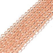 Handmade Imitate Austrian Crystal Faceted Rondelle Glass Beads, Pink, 8x6mm, Hole: 1mm, about 68~70pcs/strand(X-G02YI0N2)