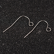 304 Stainless Steel Earring Hook Jewelry Findings, with Horizontal Loop, Stainless Steel Color, 22x12mm, Hole: 2mm, 21 Gauge, Pin: 0.7mm(STAS-M248-02)