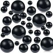 ABS Plastic Imitation Pearl Beads, No Hole, Black, 10~30mm, 150pcs/set(FIND-WH0127-18A)