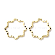 Brass Linking Rings, Cadmium Free & Lead Free, Textured Flower, Real 24K Gold Plated, 11.5x11.5x1mm, Inner Diameter: 10.5x10.5mm(KK-F880-17G-02)