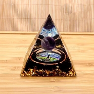 Resin Pyramid Energy Tower, for Home Ornaments Meditation Office Feng Shui Decoration, Indigo, 60x60x60mm(PW-WG65990-01)