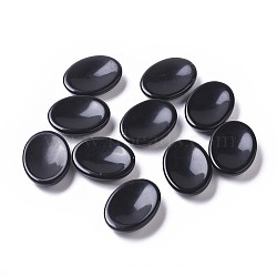 Natural Obsidian Massager, Worry Stone for Anxiety Therapy, Oval, 40x30x9mm(DJEW-F008-E02)