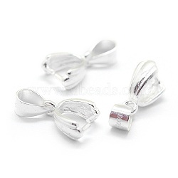 925 Sterling Silver Pendant Bails, Ice Pick & Pinch Bails, Silver, 10x7x4mm, Hole: 4.5x3mm(STER-I016-124B)