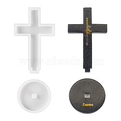 1Pc DIY Silicone Molds, for UV Resin, Epoxy Resin Craft Making, Cross, White, 140x88x12mm, Inner Diameter: 128x75mm(DIY-TA0014-31)