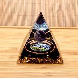 Resin Pyramid Energy Tower, for Home Ornaments Meditation Office Feng Shui Decoration, Indigo, 60x60x60mm(PW-WG65990-01)