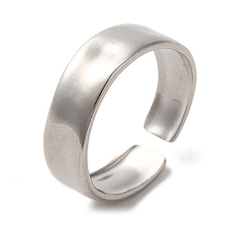 304 Stainless Steel Open Cuff Ring, Stainless Steel Color, 6mm, US Size 6 3/4(17.1mm)
