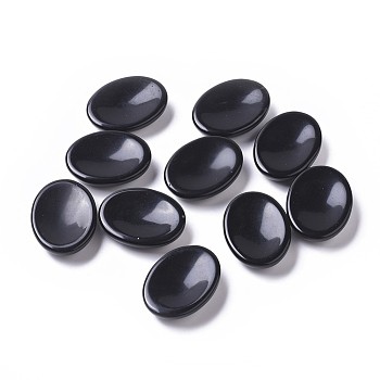 Natural Obsidian Massager, Worry Stone for Anxiety Therapy, Oval, 40x30x9mm