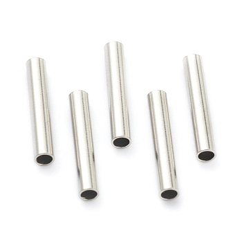 Non-Tarnish 304 Stainless Steel Beads, Tube Beads, Stainless Steel Color, 15x2.5mm, Hole: 1.8mm