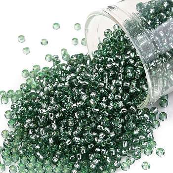TOHO Round Seed Beads, Japanese Seed Beads, (2202) Silver Lined Celery, 11/0, 2.2mm, Hole: 0.8mm, about 1110pcs/10g