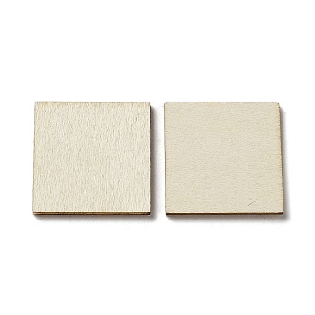 Unfinished Wood Square Slices, Wood Cutouts, for Painting, Pyrography, Blanched Almond, 3x3x0.2cm