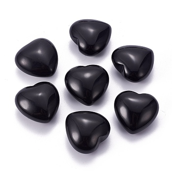 Natural Obsidian Heart Love Stone, Pocket Palm Stone for Reiki Balancing, 24.5x25x14mm