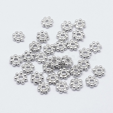 Real Platinum Plated Flower Brass Spacer Beads