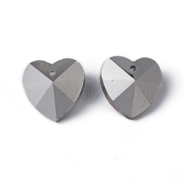 Faceted Heart Electroplated Glass Pendants(X-EGLA-R082-04)-4