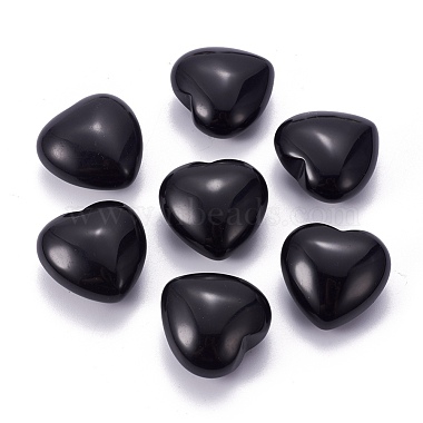 25mm Heart Obsidian Beads