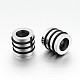 Nice Big Hole 304 Stainless Steel Wrapped Black Rubber Column Beads(STAS-N066-07)-1