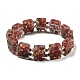 Jaspe impérial naturel teint avec bracelets extensibles en perles de résine(BJEW-G698-01A-03)-1