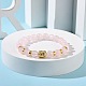 Bracelets extensibles en perles de tête de bouddha en quartz rose naturel et alliage(BJEW-JB09420-03)-4