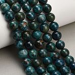 Natural Chrysocolla Beads Strands, Smooth Round, 10mm, Hole: 1mm, about 37pcs/strand, 15.20~15.43''(38.6~39.2cm)(G-G475-A03-10mm)