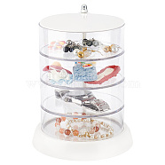 4 Layers Column PVC Rotating Jewelry Organizer Boxes, Jewelry Holder for Necklace, Ring, Earring, Small Items Storage, Clear, 13.6x17.8cm(CON-WH0089-02B)