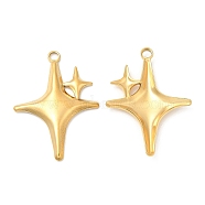 304 Stainless Steel Pendants, Star Charm, Real 18K Gold Plated, 36x26x3mm, Hole: 3mm(X-STAS-Z041-29G)