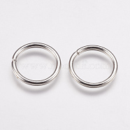 Iron Open Jump Rings, Platinum, 18 Gauge, 17x1mm, Inner Diameter: 15mm(IFIN-K036-03A-P)