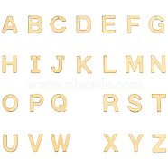 304 Stainless Steel Charms, Alphabet, Golden, Letter A~Z, 11x6~12x0.8mm, Hole: 1mm, 2pcs/letter, 52pcs/box(STAS-PH0019-16G)