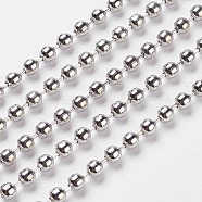 Iron Ball Chains, Soldered, Platinum, Nickel Free, 3.2mm in diameter(X-CHB004Y-NF)