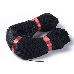 Black Waxed Cotton Cord, 1.5mm(X-YC1.5mm131)