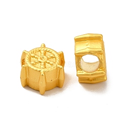 Rack Plating Alloy European Beads, Large Hole Beads, Helm, Matte Gold Color, 12x10.5x7mm, Hole: 4.5mm(PALLOY-K255-10MG)
