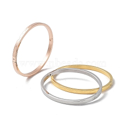 3Pcs 3 Color 304 Stainless Steel Grooved Bangles Set, Infinity, Mixed Color, 2x2-3/8 inch(50x59mm), 1Pc/color(BJEW-F464-08)