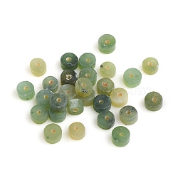 Natural Canadian Jade Beads, Heishi Beads, Frosted, Flat Round/Disc, 3.5~4.5x2.5mm, Hole: 0.8mm(G-I274-08A)