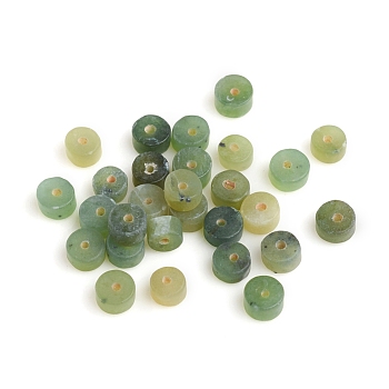 Natural Canadian Jade Beads, Heishi Beads, Frosted, Flat Round/Disc, 3.5~4.5x2.5mm, Hole: 0.8mm