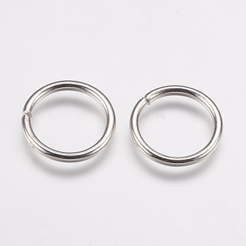 Iron Open Jump Rings, Platinum, 18 Gauge, 17x1mm, Inner Diameter: 15mm