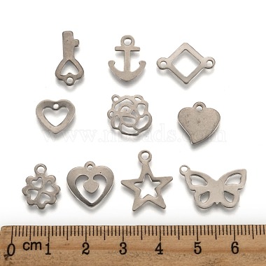 Mixed Shapes 201 Stainless Steel Pendants(STAS-R071-25)-3