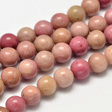 6mm Round Wood Lace Stone Beads