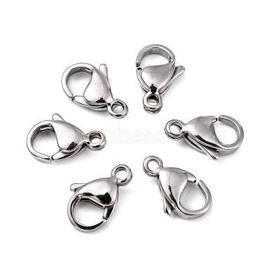 Polished 316 Surgical Stainless Steel Lobster Claw Clasps(X-STAS-R072-12A)-5