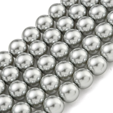 Light Grey Round Glass Beads